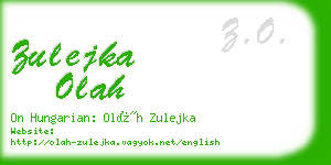 zulejka olah business card